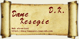 Dane Kesegić vizit kartica